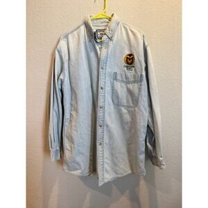 Mens Vintage Lee Denim Button Down CSU Size M